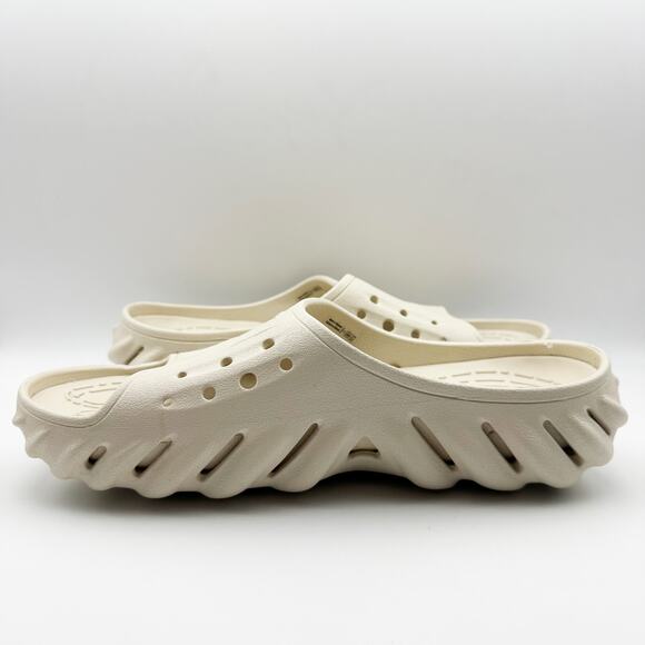 Crocs Unisex Stucco Echo Slide Shoes US Mens 12 Womens 14 White NWOB - Picture 9 of 14